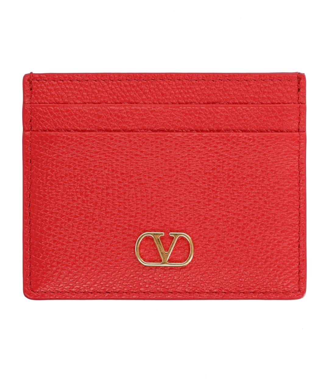 VALENTINO Красный кожаный кардхолдер, фото 1