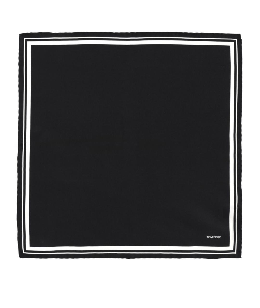 TOM FORD Черный шелковый шарф, фото 1