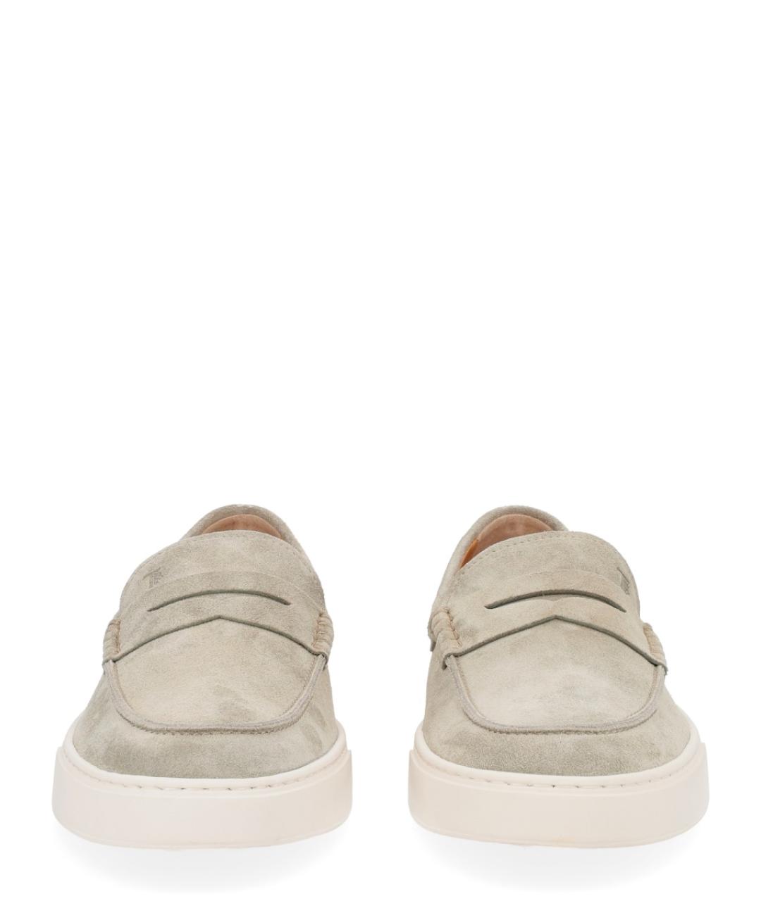 TOD'S Бежевые кожаные лоферы, фото 3