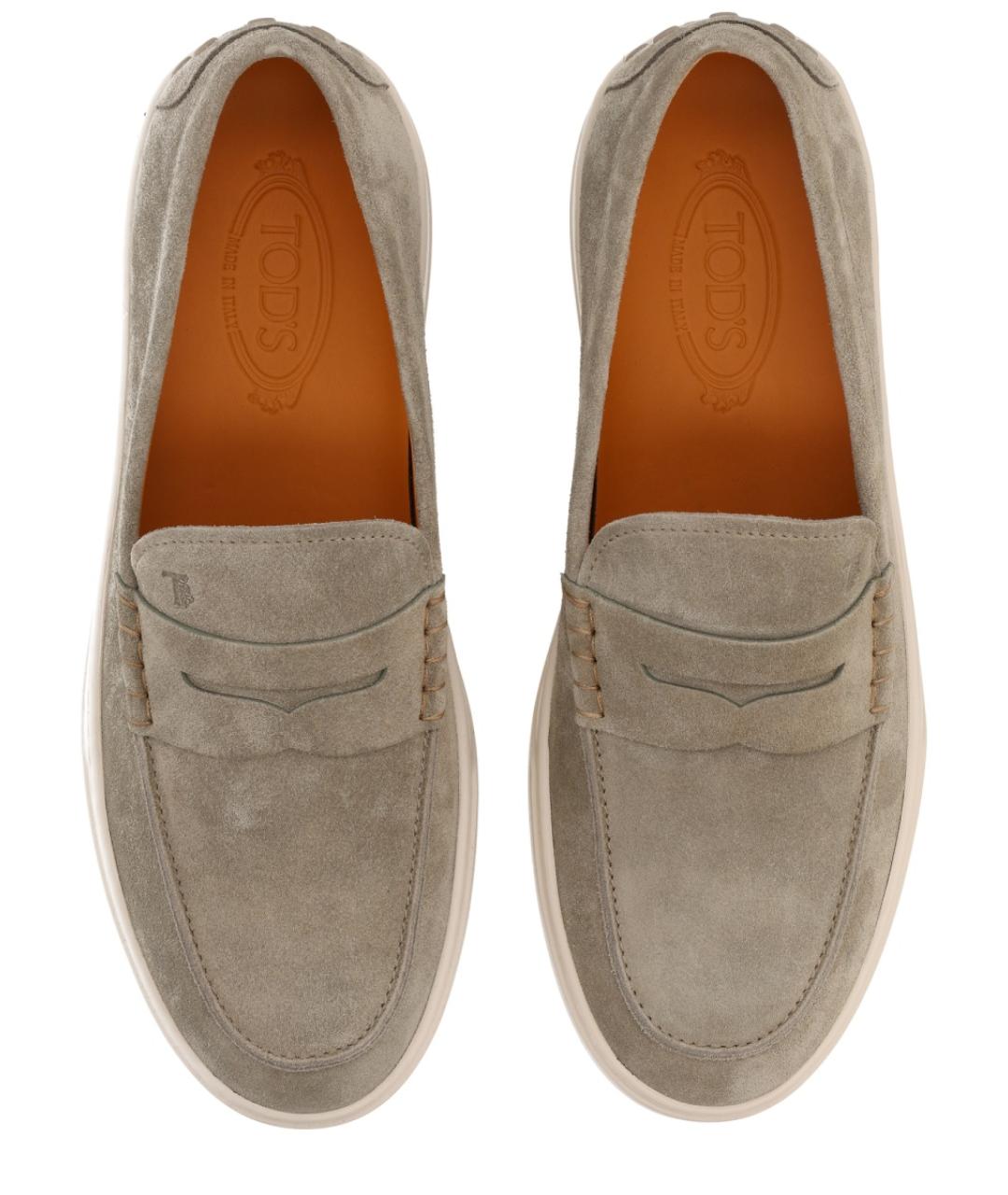 TOD'S Бежевые кожаные лоферы, фото 5