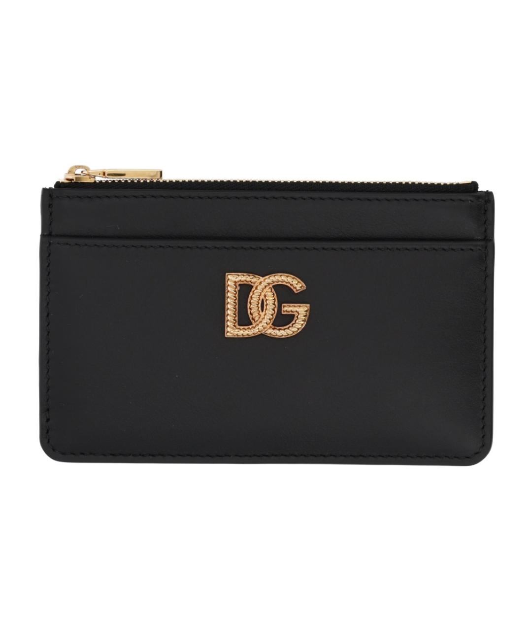DOLCE&GABBANA Черный кожаный кардхолдер, фото 1