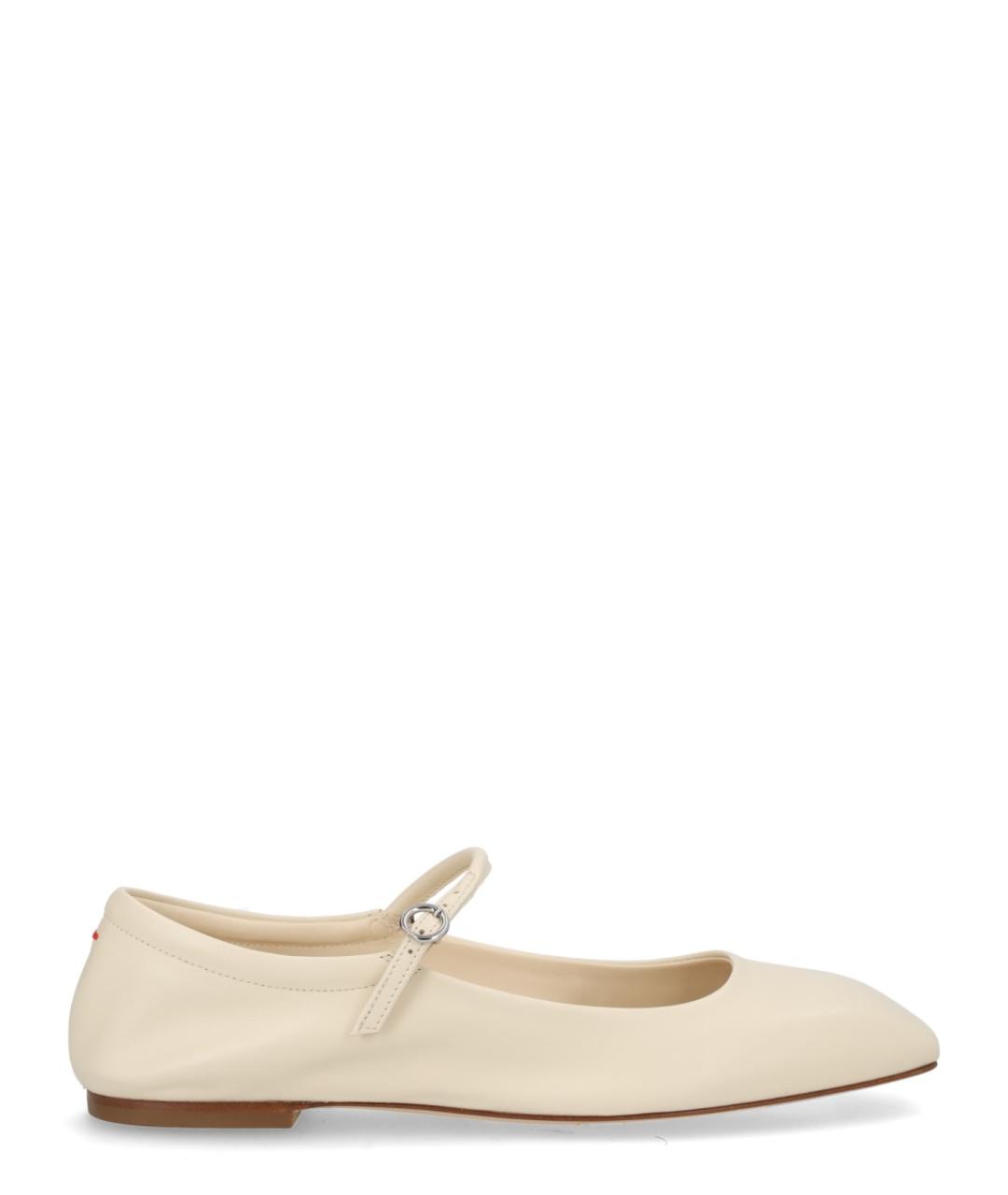 AEYDE Белые кожаные балетки, фото 1