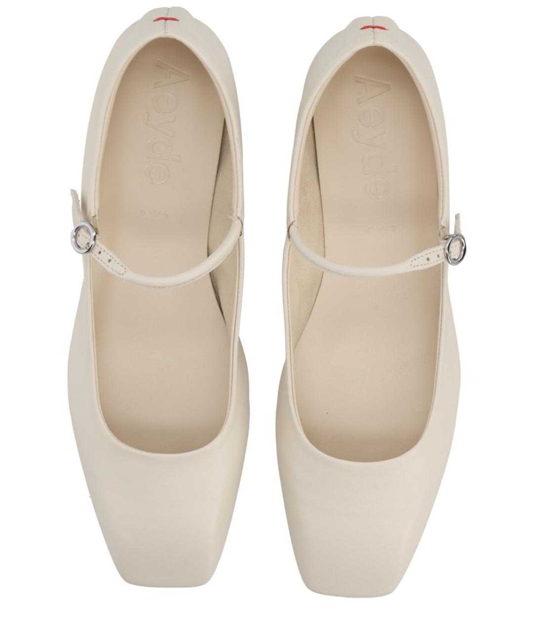 AEYDE Белые кожаные балетки, фото 5