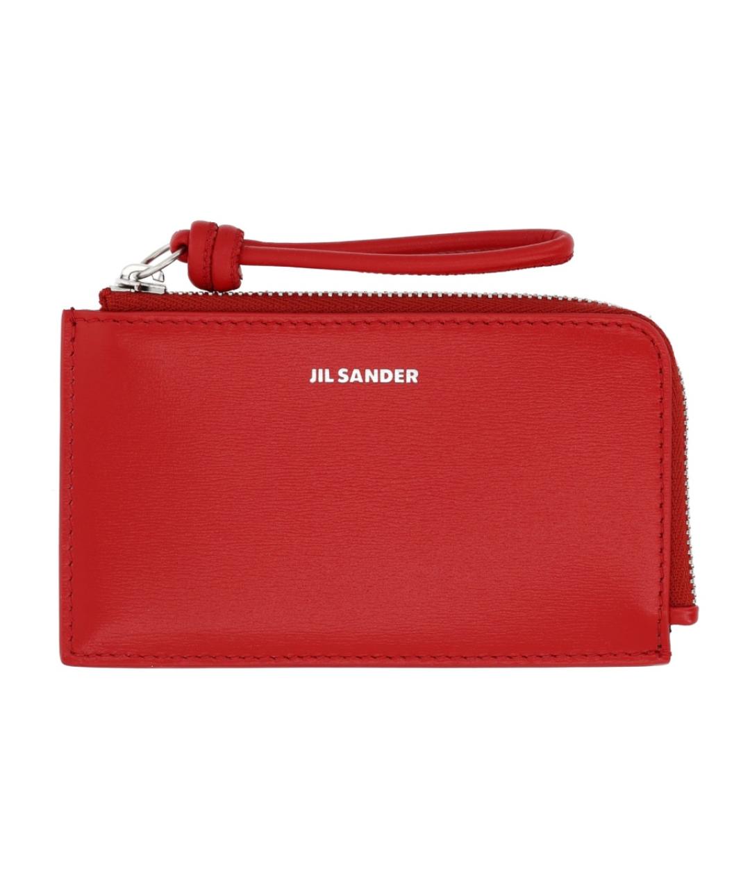 JIL SANDER Красный кожаный кардхолдер, фото 1