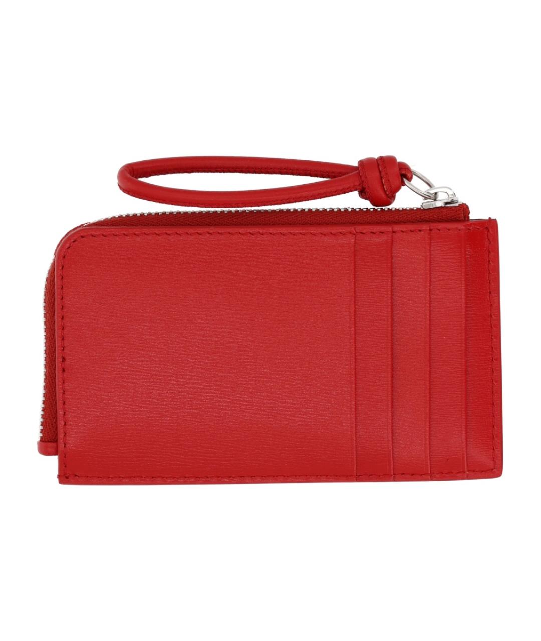 JIL SANDER Красный кожаный кардхолдер, фото 2
