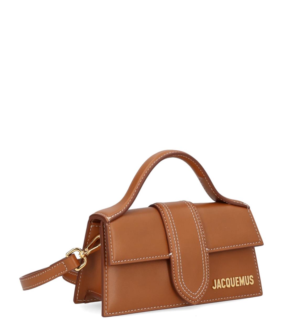 JACQUEMUS Бежевая кожаная сумка через плечо, фото 2