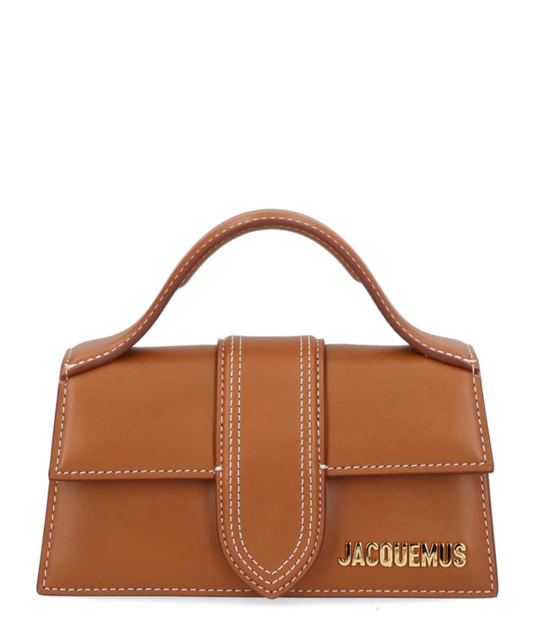 JACQUEMUS Бежевая кожаная сумка через плечо, фото 1