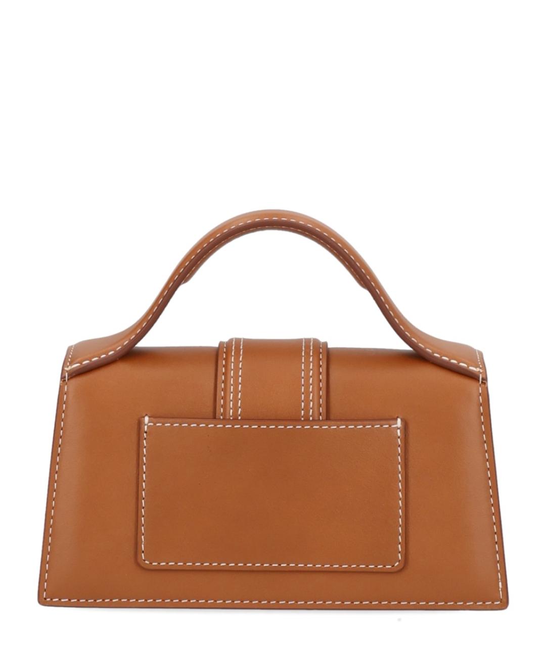 JACQUEMUS Бежевая кожаная сумка через плечо, фото 3