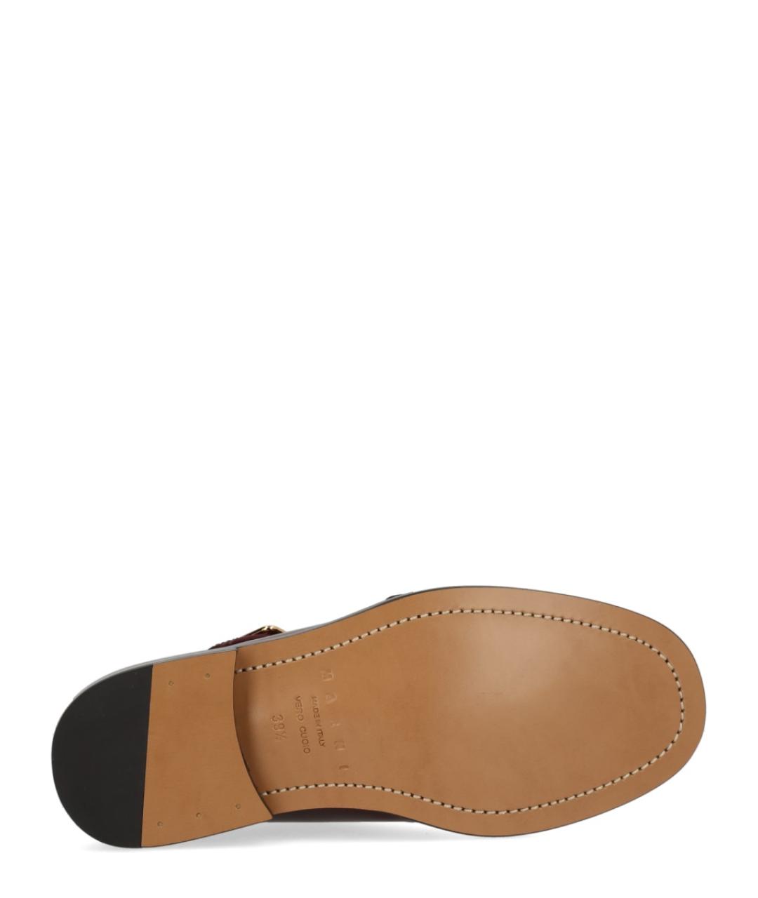 MARNI Бордовые кожаные сабо, фото 6