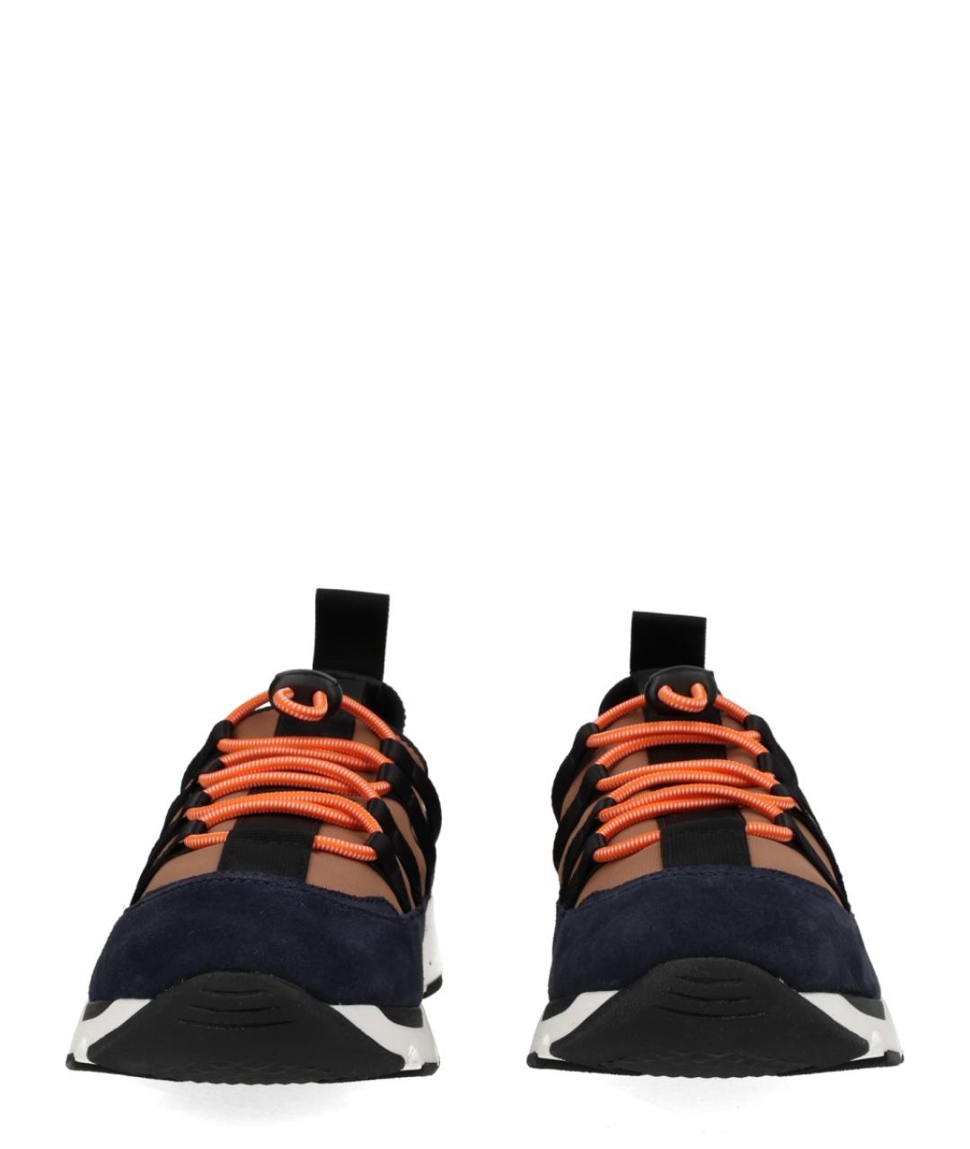 MARNI Коричневые кожаные низкие кроссовки / кеды, фото 3