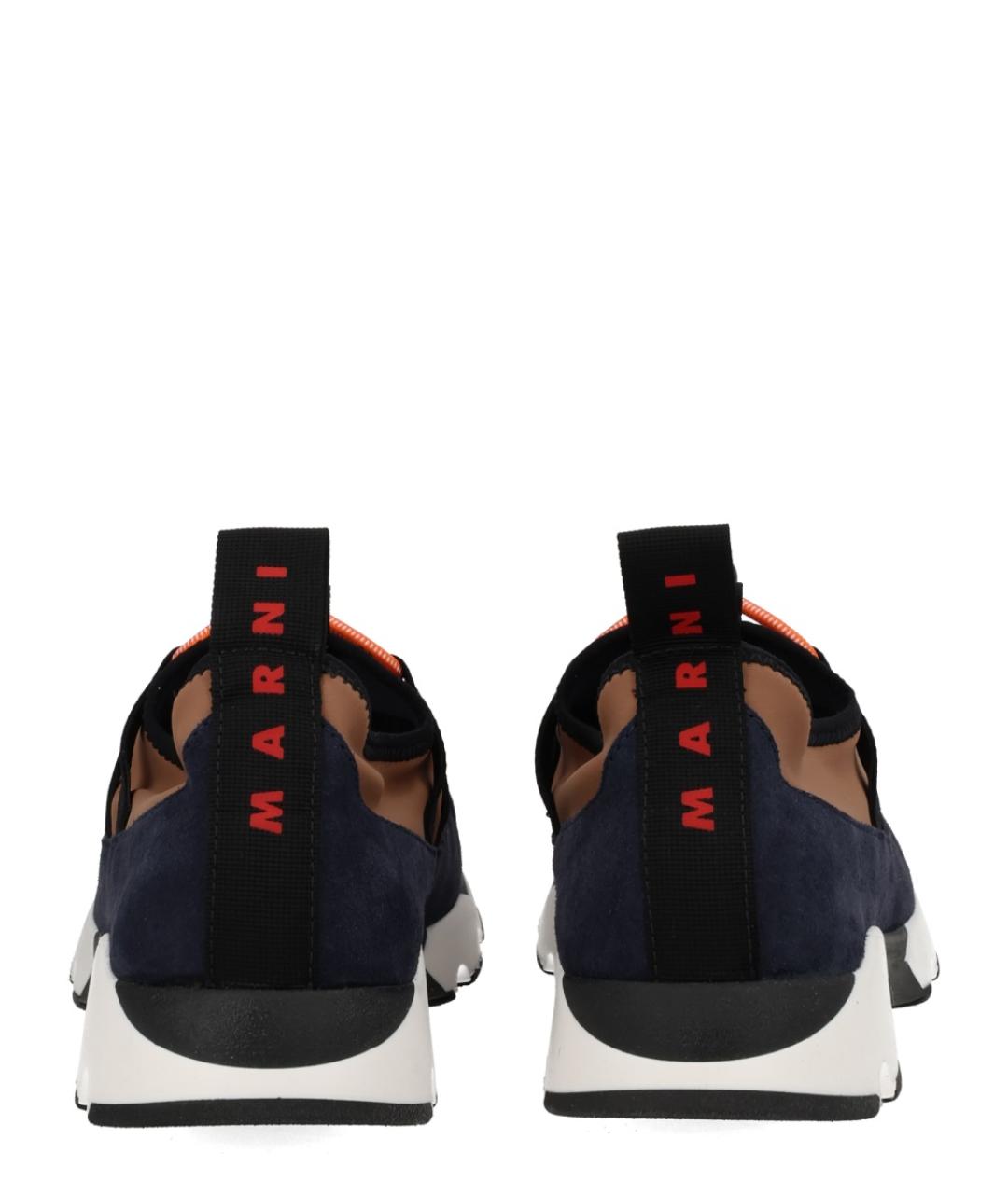 MARNI Коричневые кожаные низкие кроссовки / кеды, фото 4