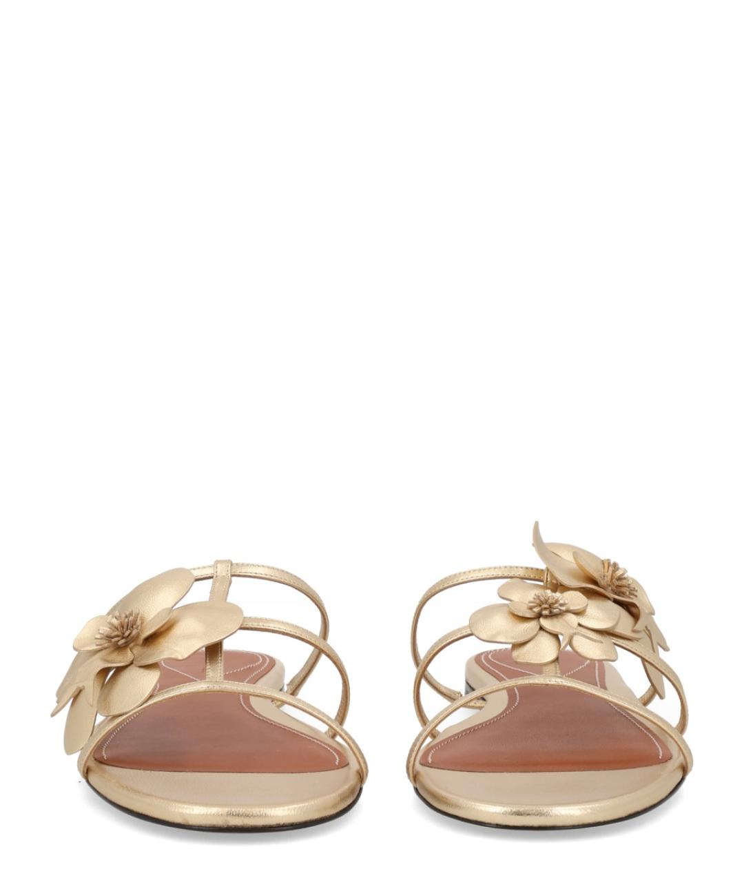 ZIMMERMANN Золотые кожаные шлепанцы, фото 3