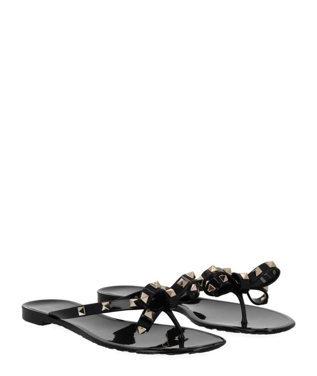 VALENTINO Черные резиновые шлепанцы, фото 2