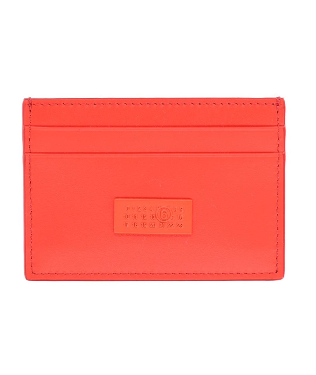 MM6 MAISON MARGIELA Оранжевый кожаный кардхолдер, фото 1