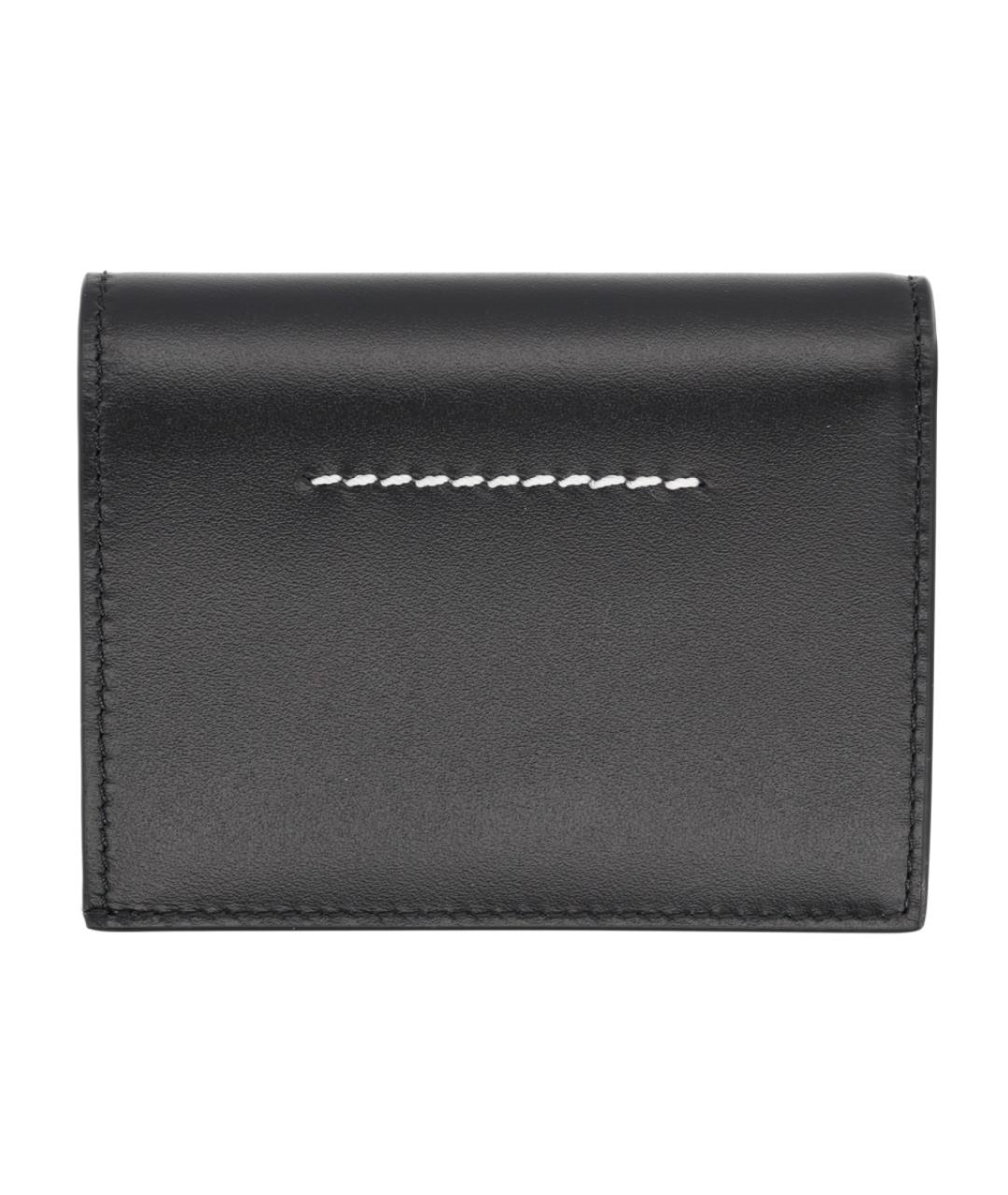 MM6 MAISON MARGIELA Черный кожаный кошелек, фото 2