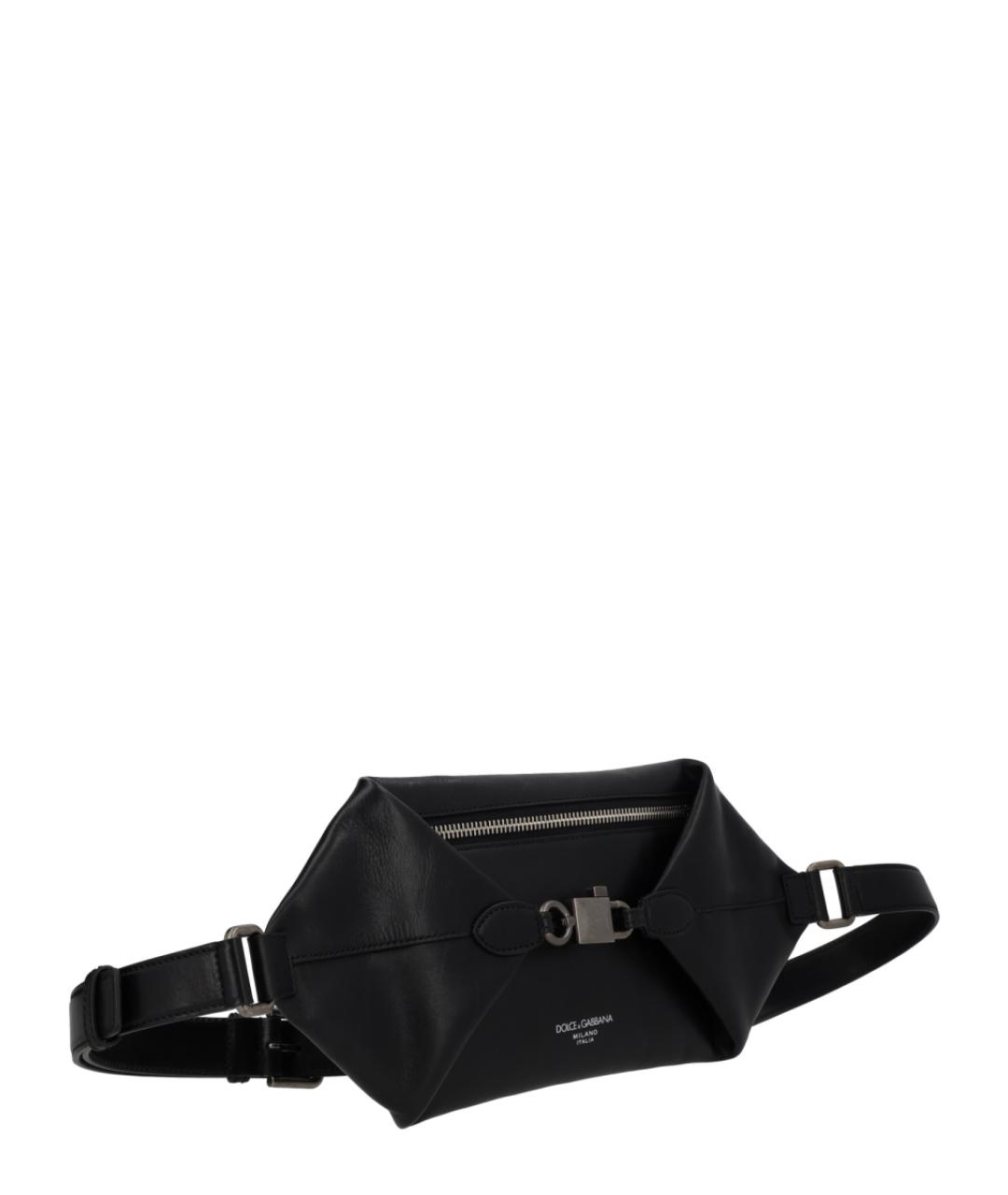 DOLCE&GABBANA Черная кожаная сумка на плечо, фото 2