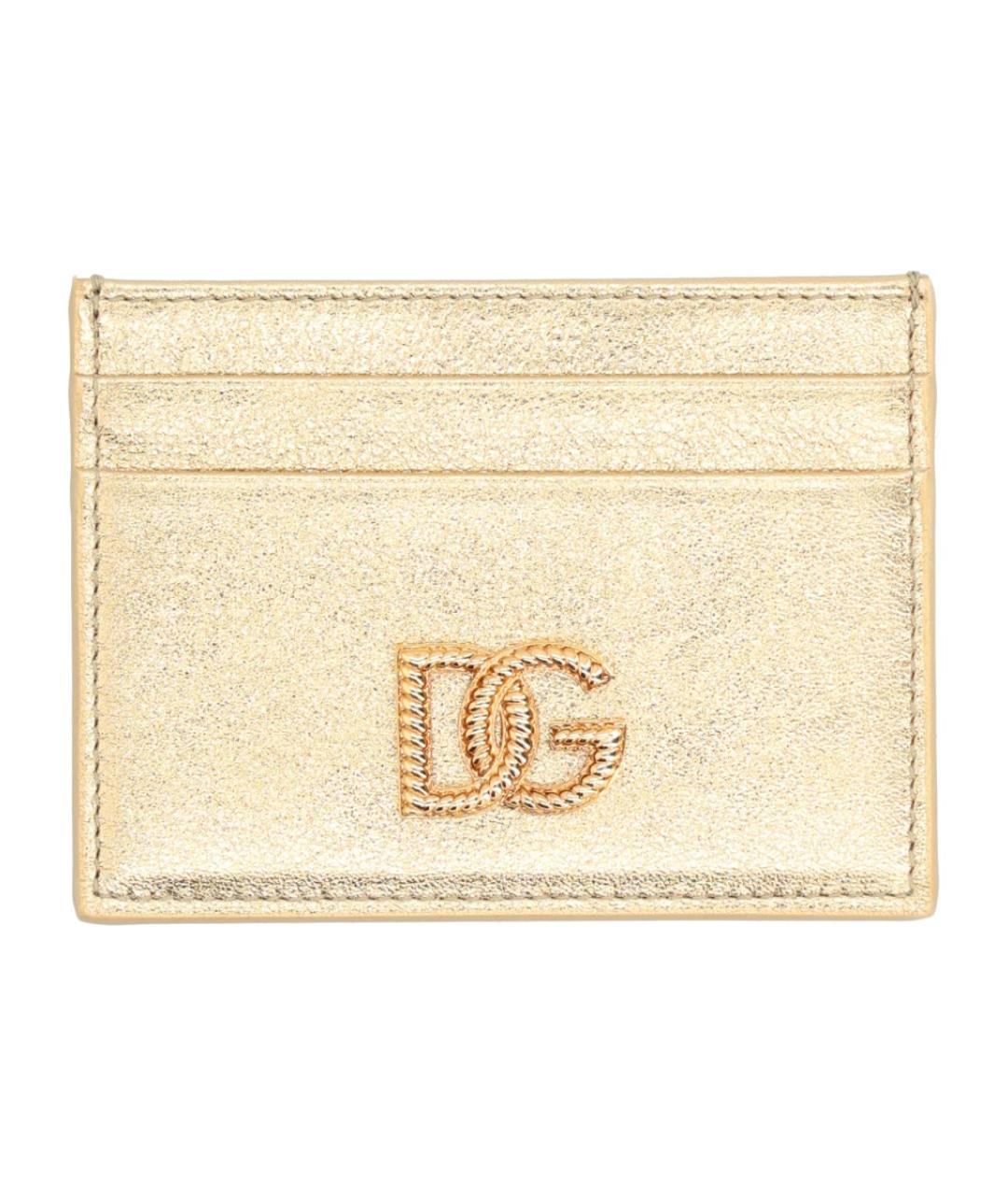 DOLCE&GABBANA Золотой кожаный кардхолдер, фото 1