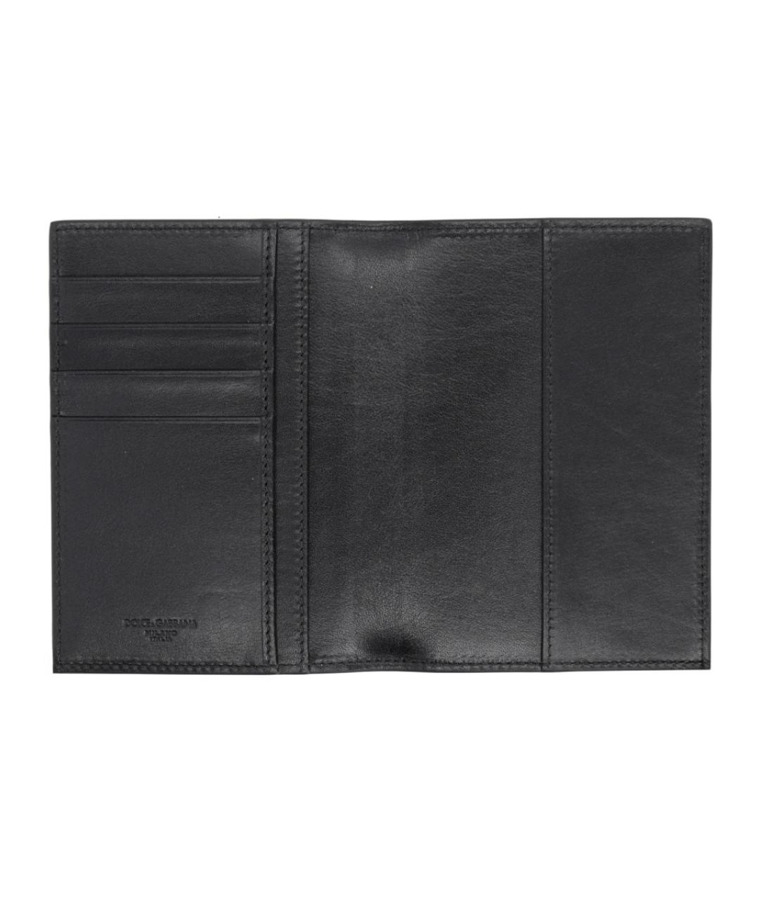 DOLCE&GABBANA Черный кожаный кошелек, фото 3