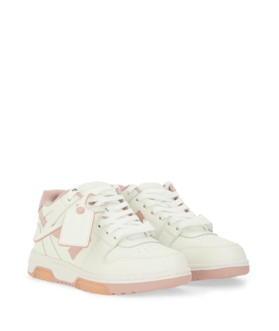 OFF-WHITE Розовые кожаные кеды, фото 3