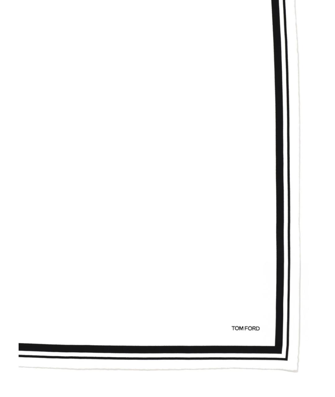 TOM FORD Белый шелковый шарф, фото 2