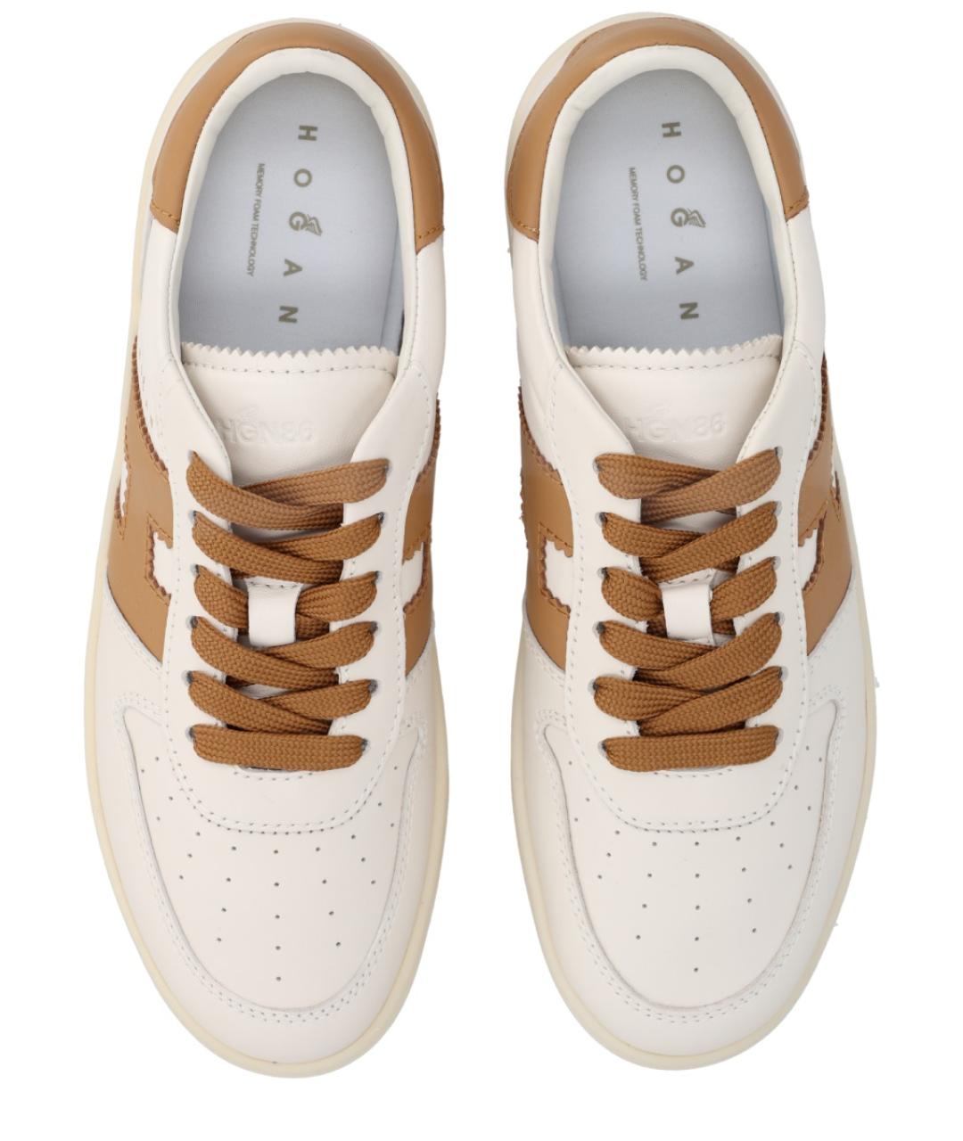 HOGAN Бежевые кожаные кеды, фото 5