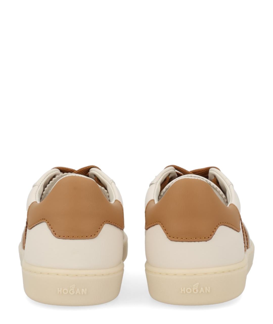 HOGAN Бежевые кожаные кеды, фото 4