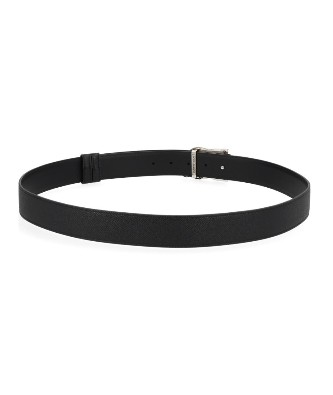 DOLCE&GABBANA Черный кожаный ремень, фото 3