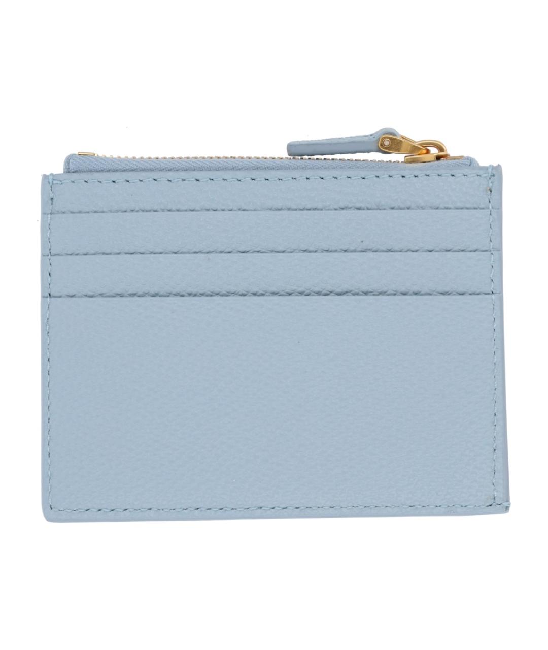 VALENTINO Голубой кожаный кардхолдер, фото 2