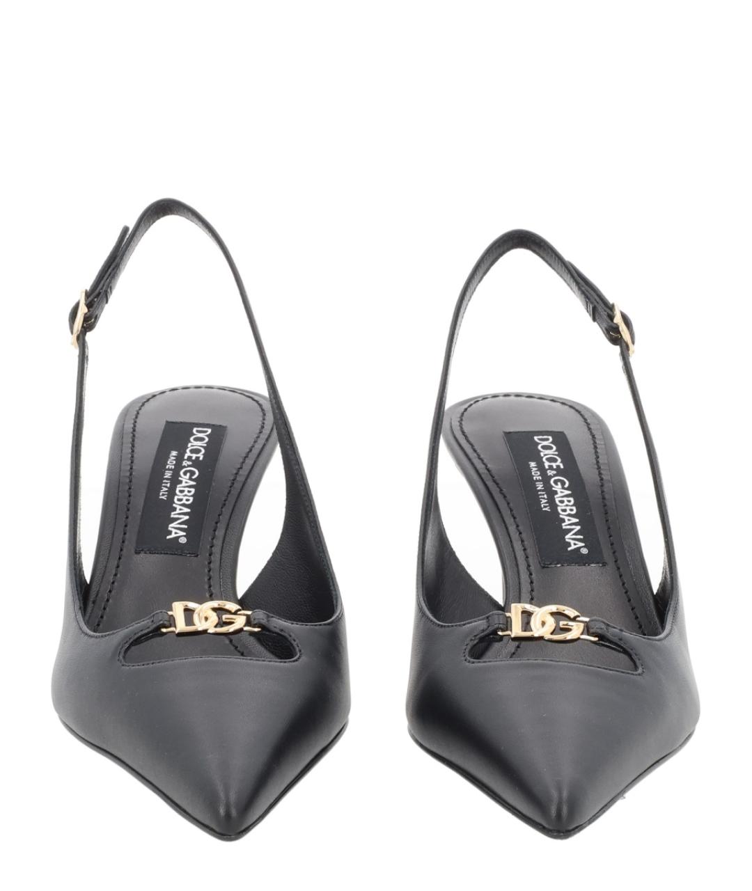 DOLCE&GABBANA Черные кожаные туфли, фото 3