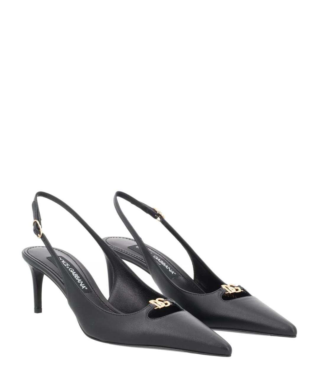 DOLCE&GABBANA Черные кожаные туфли, фото 2