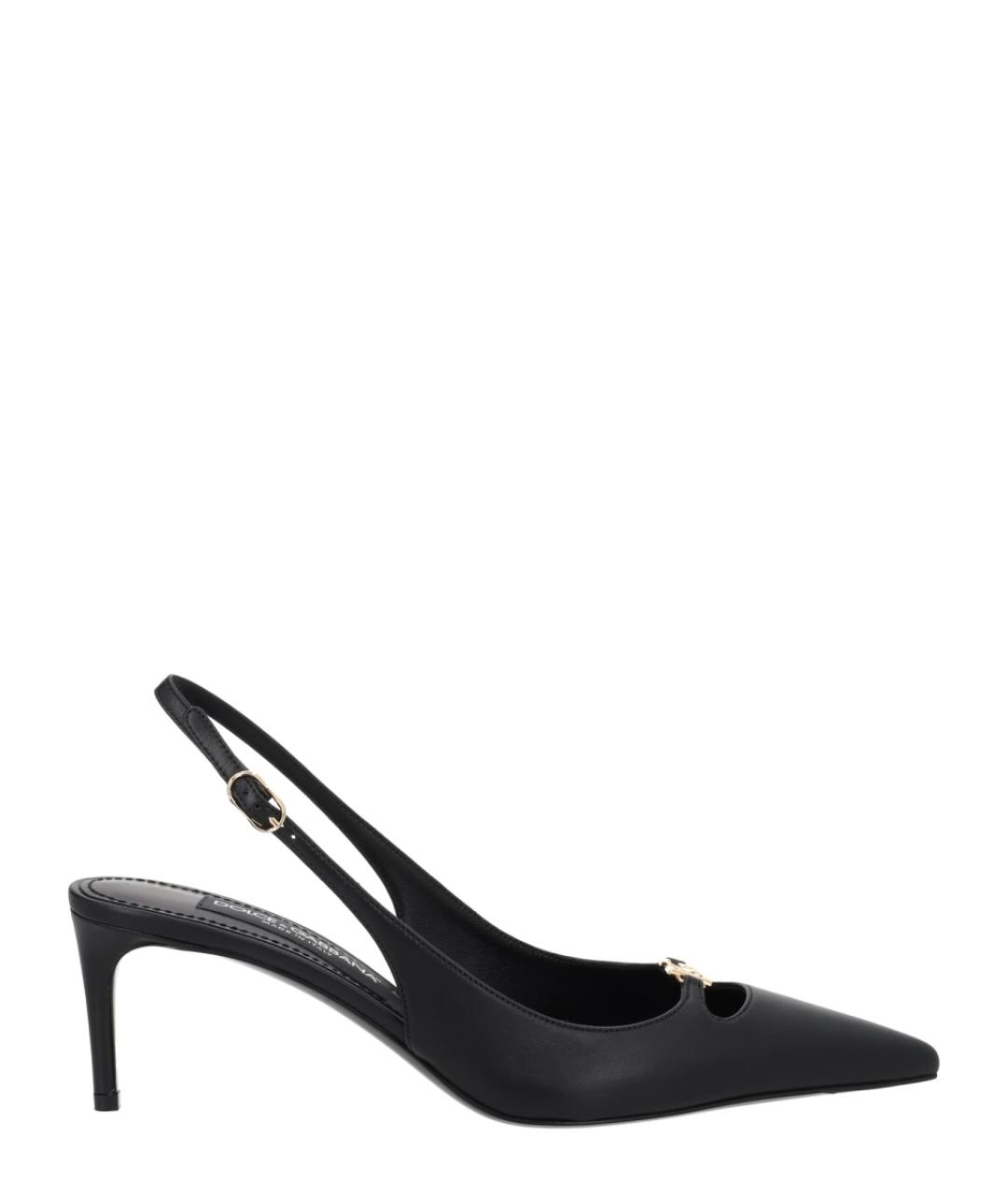 DOLCE&GABBANA Черные кожаные туфли, фото 1