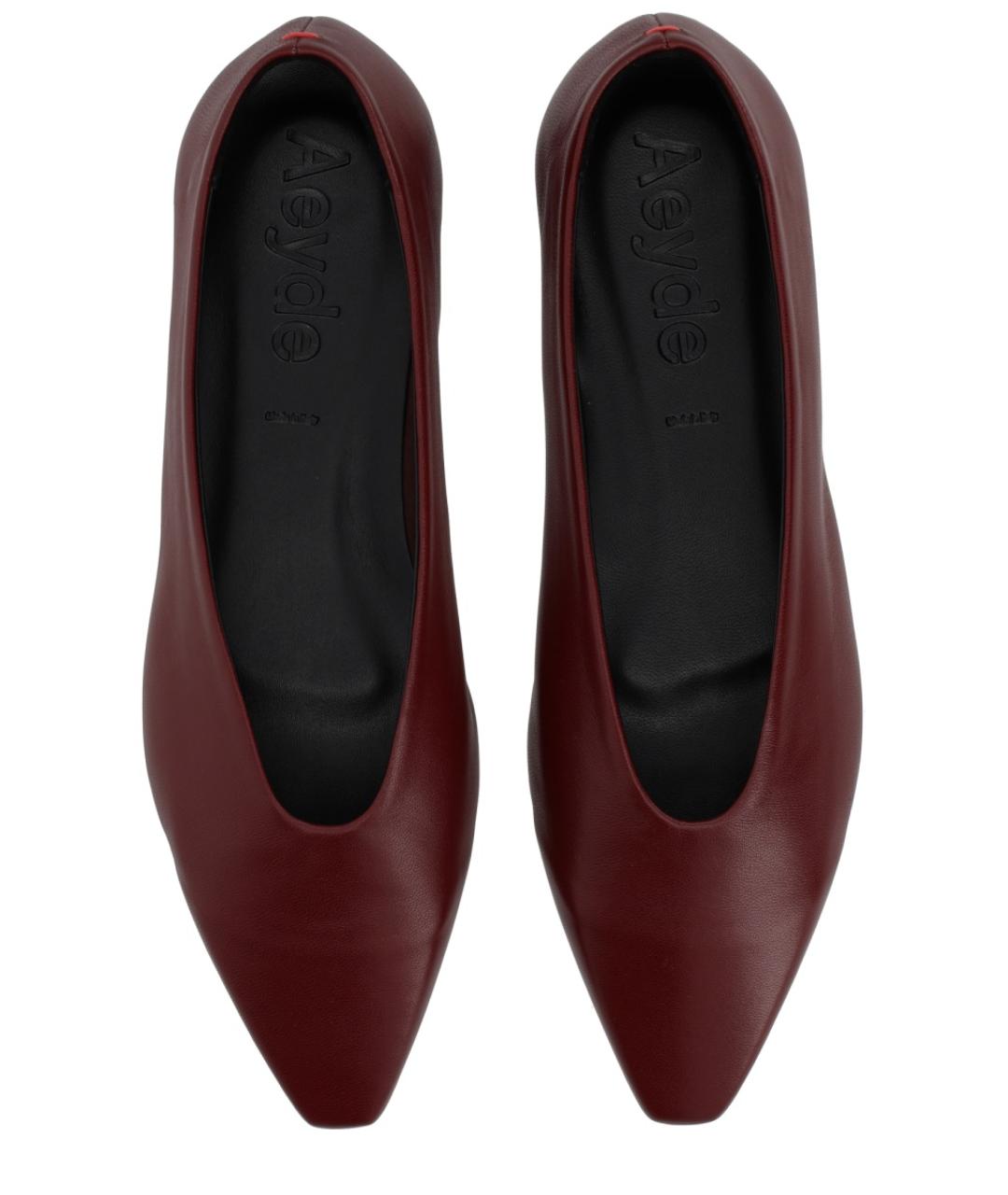 AEYDE Бордовые кожаные балетки, фото 5