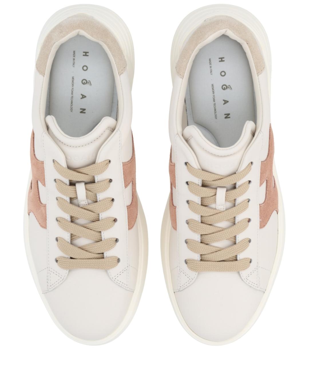 HOGAN Бежевые кожаные кеды, фото 5