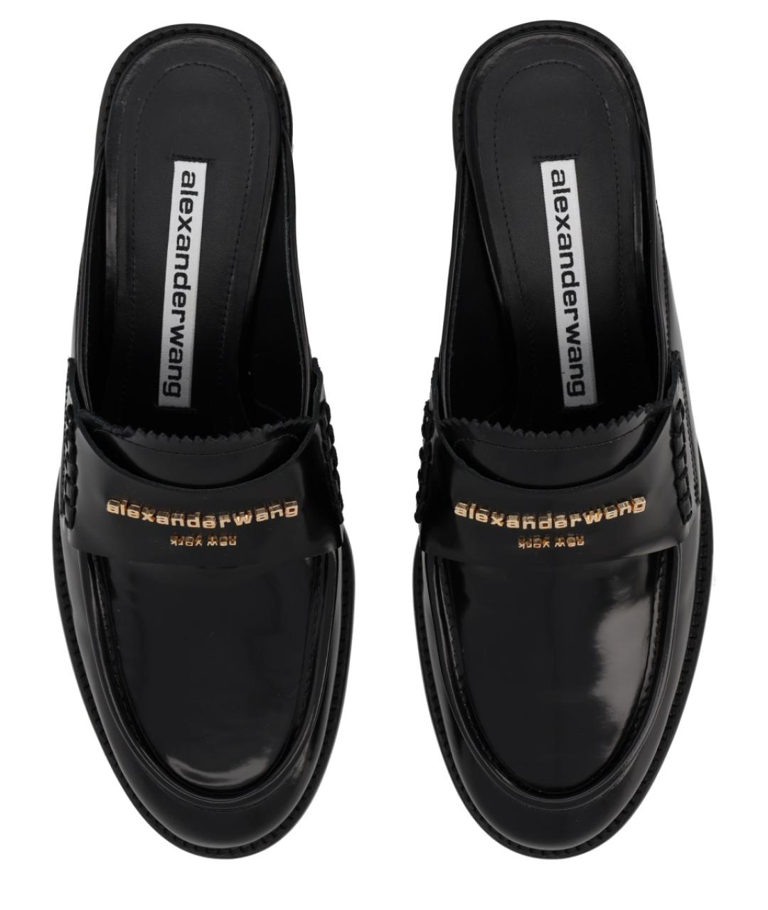 ALEXANDER WANG Черные кожаные сабо, фото 5