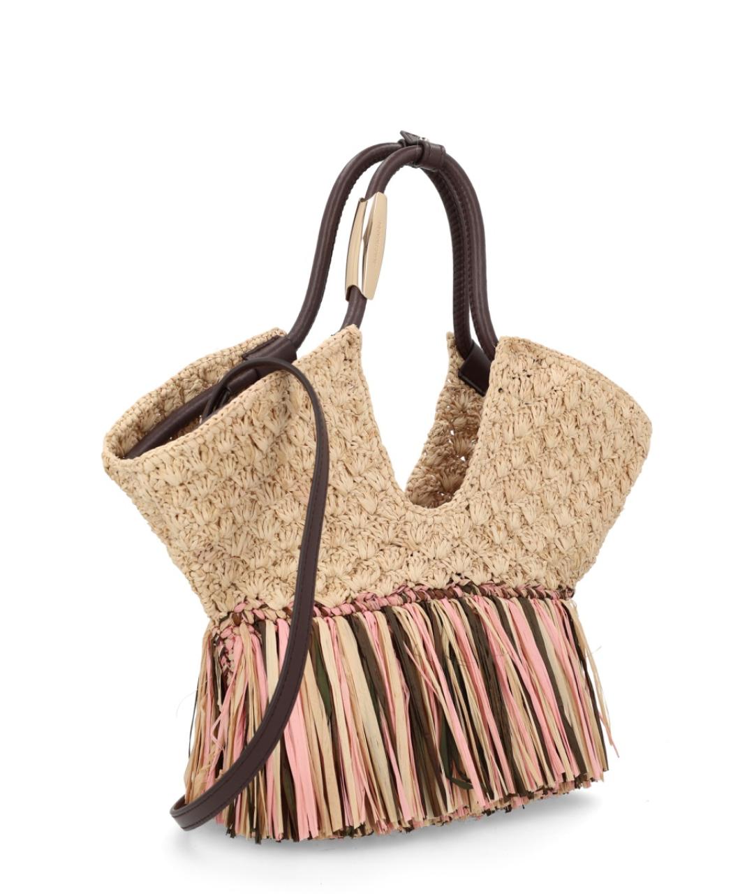 ZIMMERMANN Бежевая пелетеная сумка тоут, фото 2