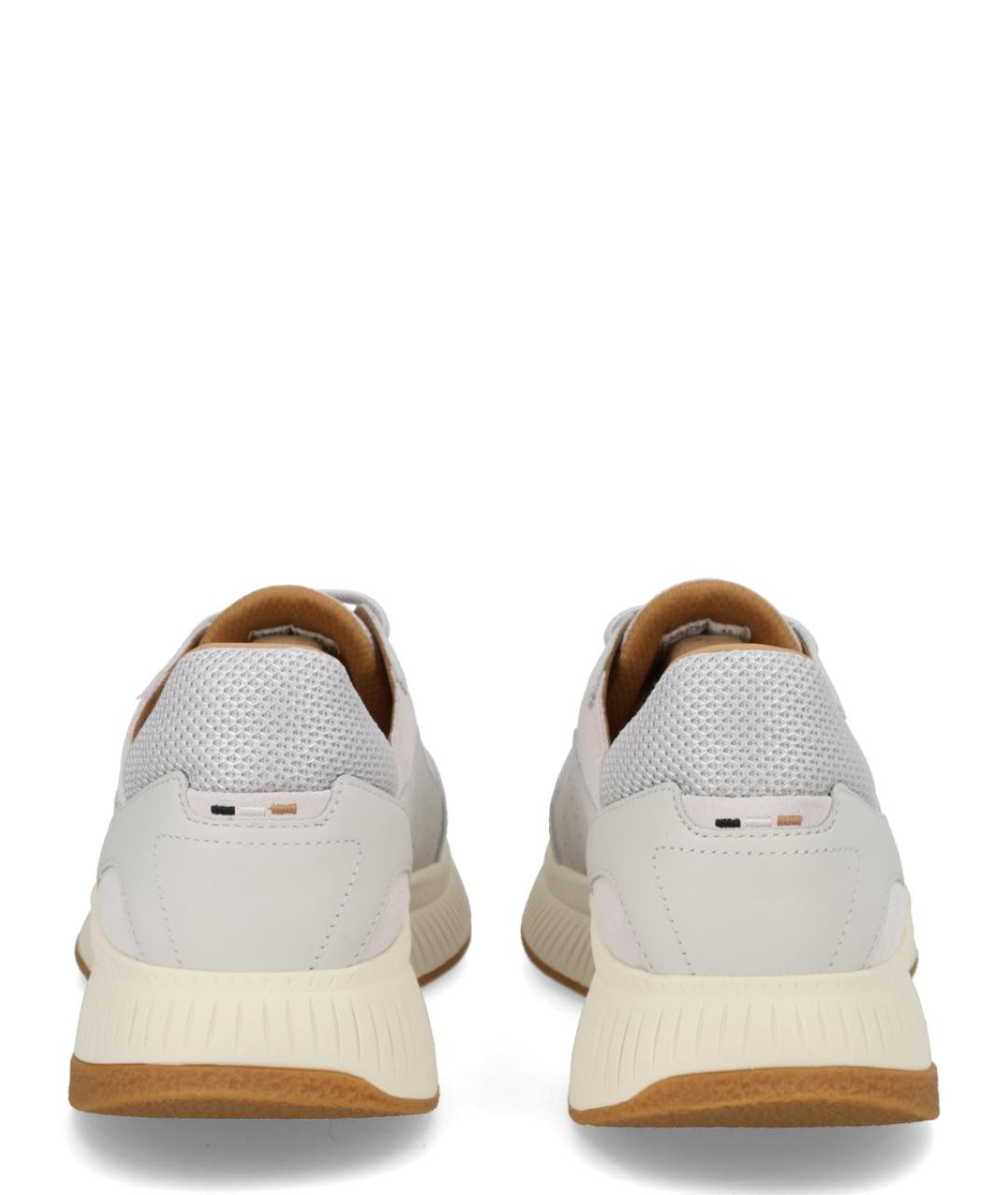 HUGO BOSS Серые кожаные низкие кроссовки / кеды, фото 4