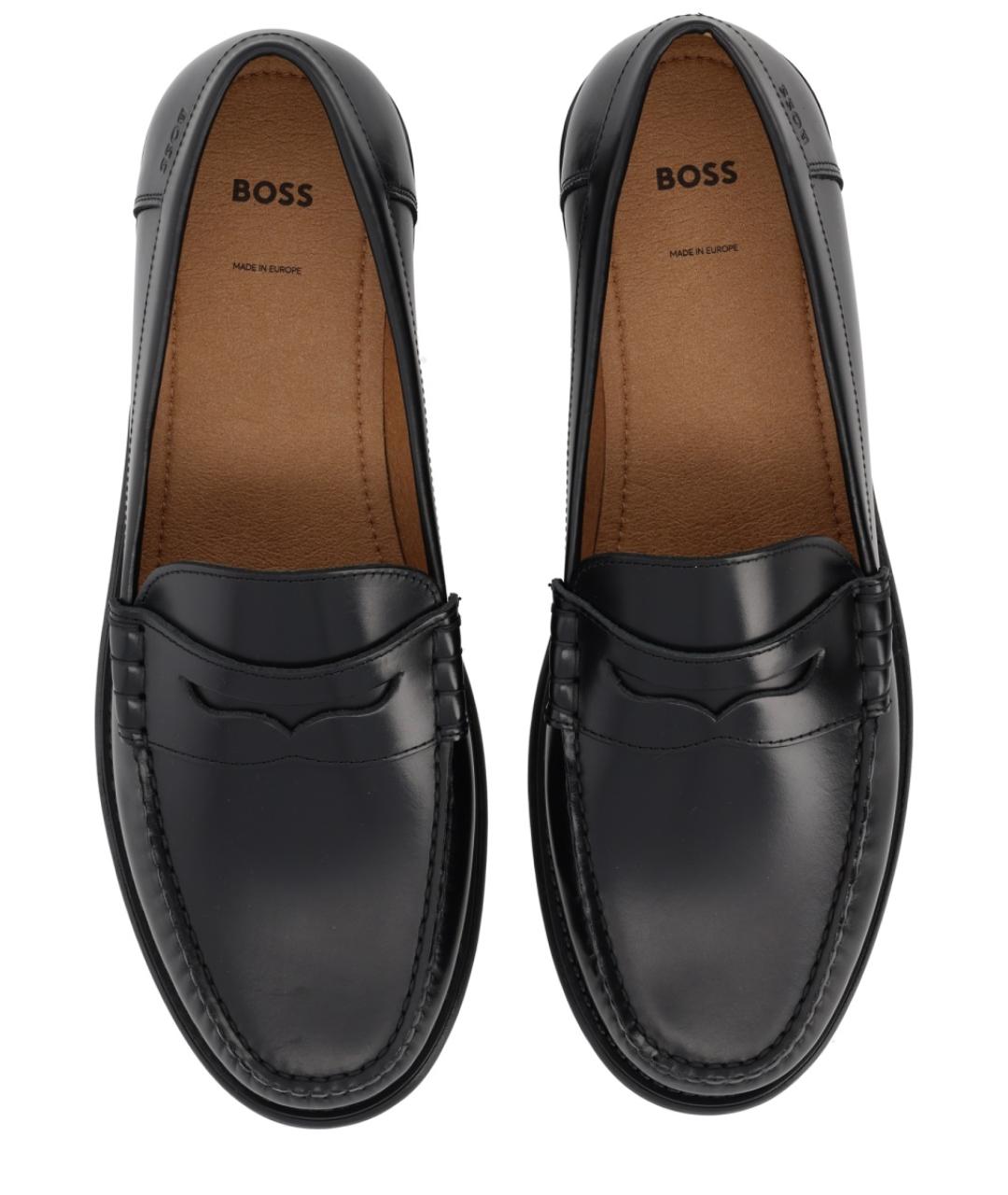 HUGO BOSS Черные кожаные лоферы, фото 5