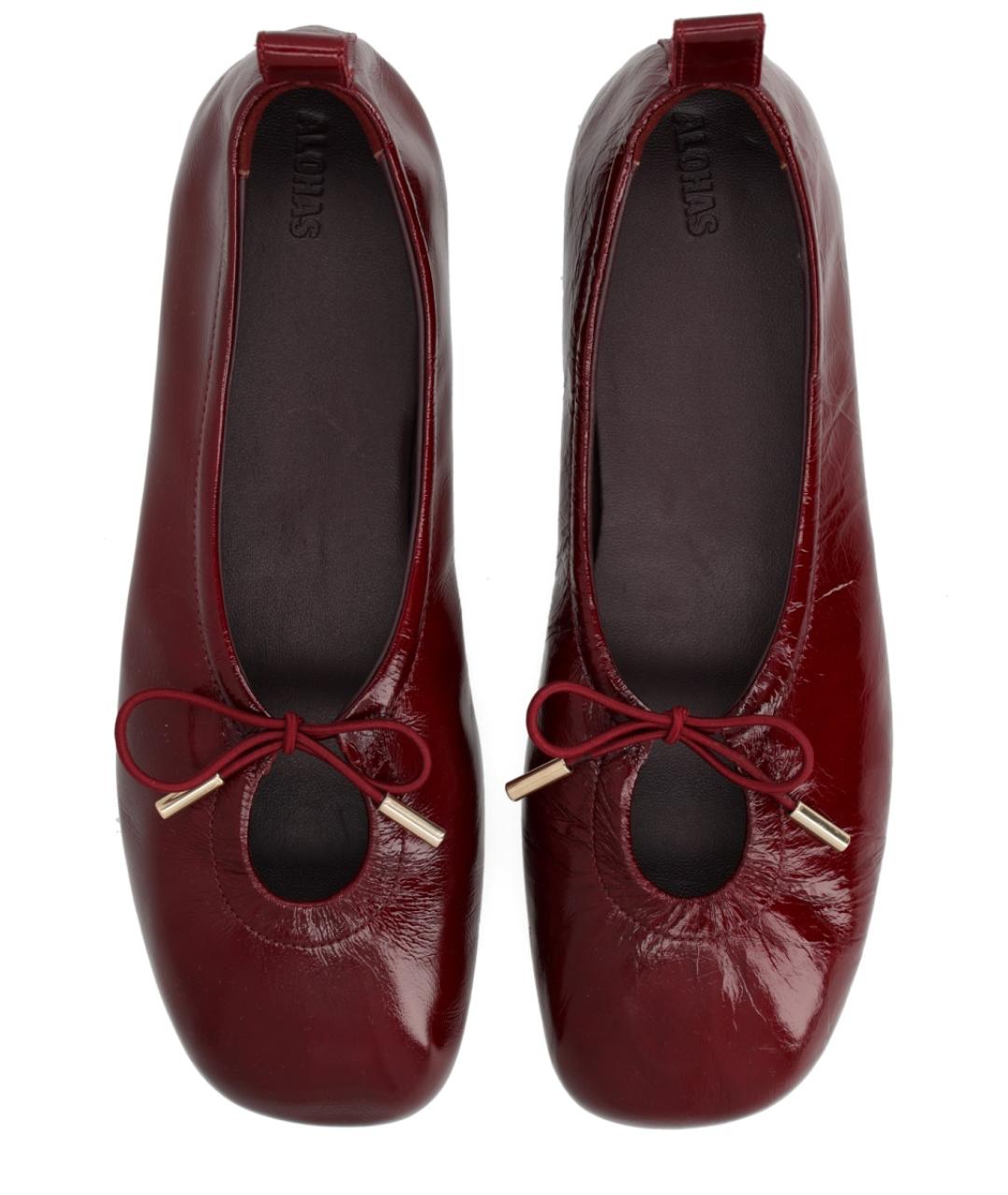 ALOHAS Бордовые балетки из лакированной кожи, фото 6