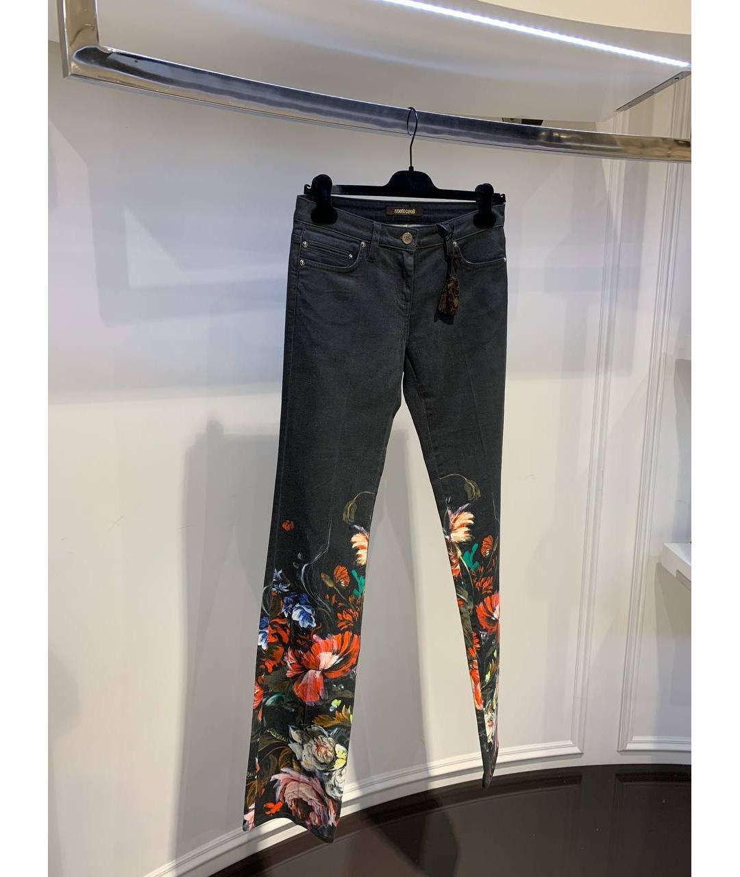 ROBERTO CAVALLI Серые хлопковые прямые джинсы, фото 2