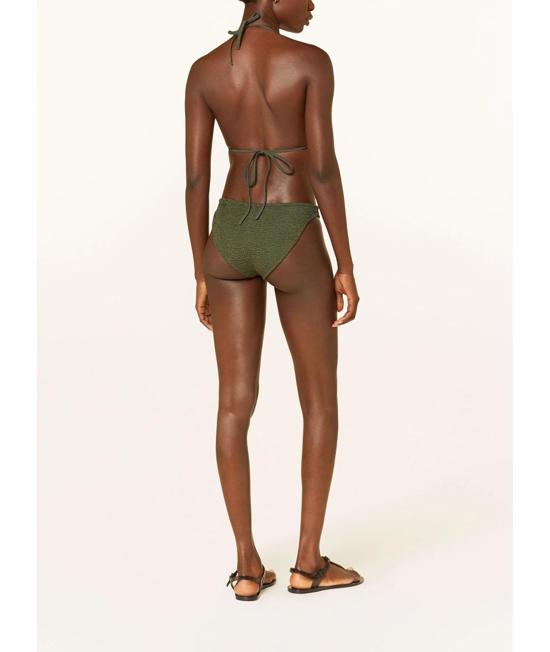 HUNZA G Хаки полиэстеровый купальник, фото 5