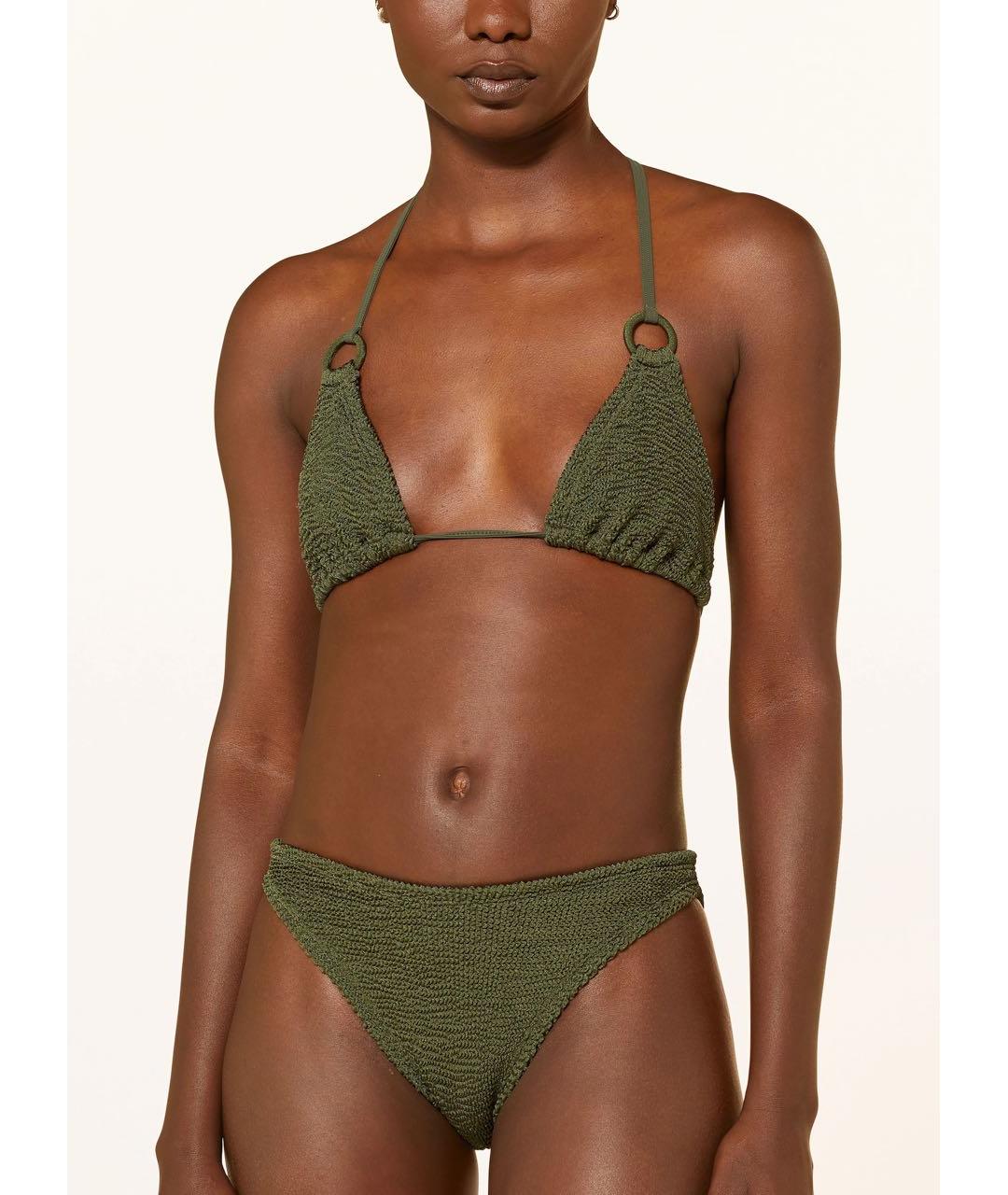 HUNZA G Хаки полиэстеровый купальник, фото 4