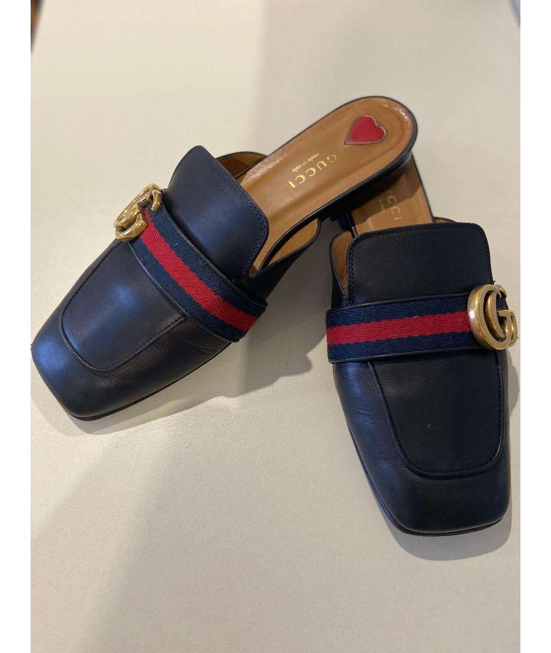 GUCCI Черные кожаные мюли, фото 8