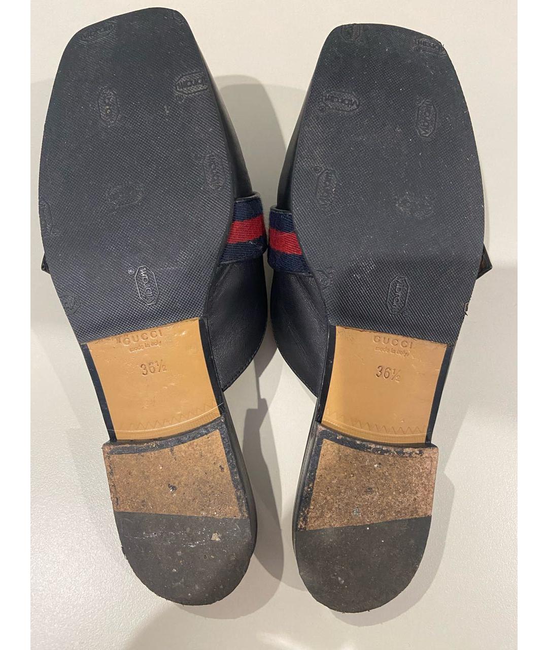 GUCCI Черные кожаные мюли, фото 6