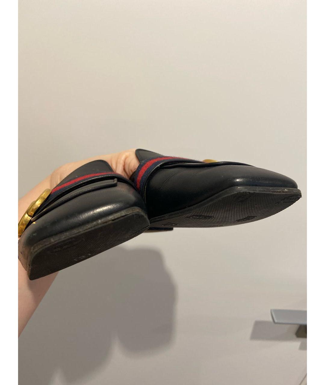 GUCCI Черные кожаные мюли, фото 5