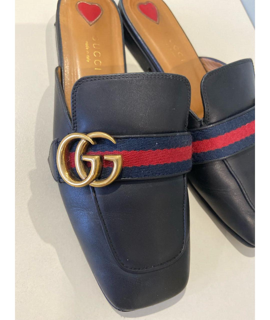 GUCCI Черные кожаные мюли, фото 4