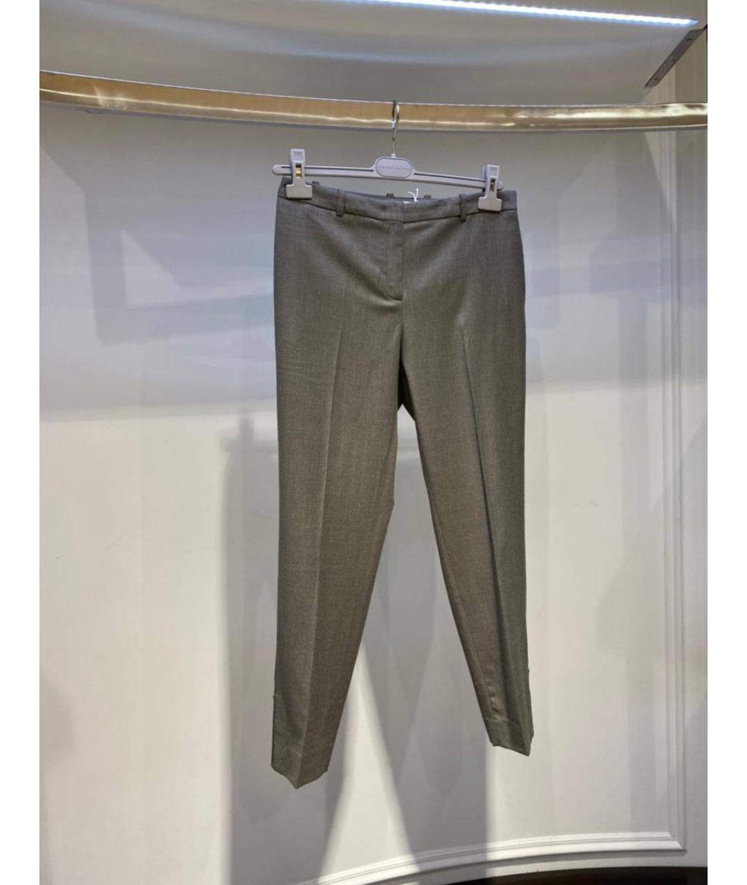 FABIANA FILIPPI Серые шерстяные брюки узкие, фото 2