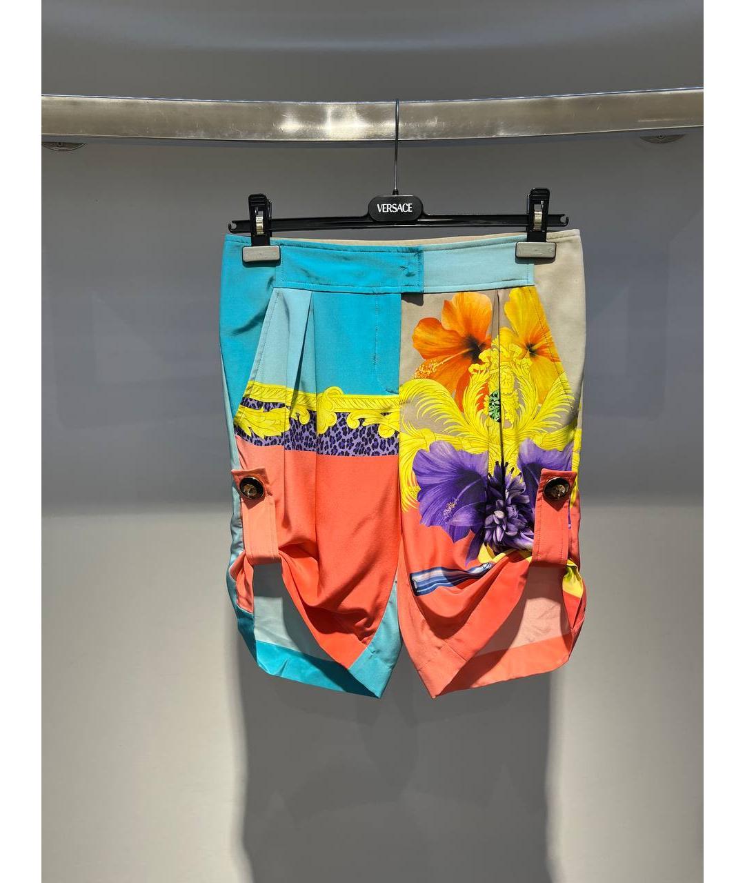 VERSACE Мульти хлопко-эластановые шорты, фото 4