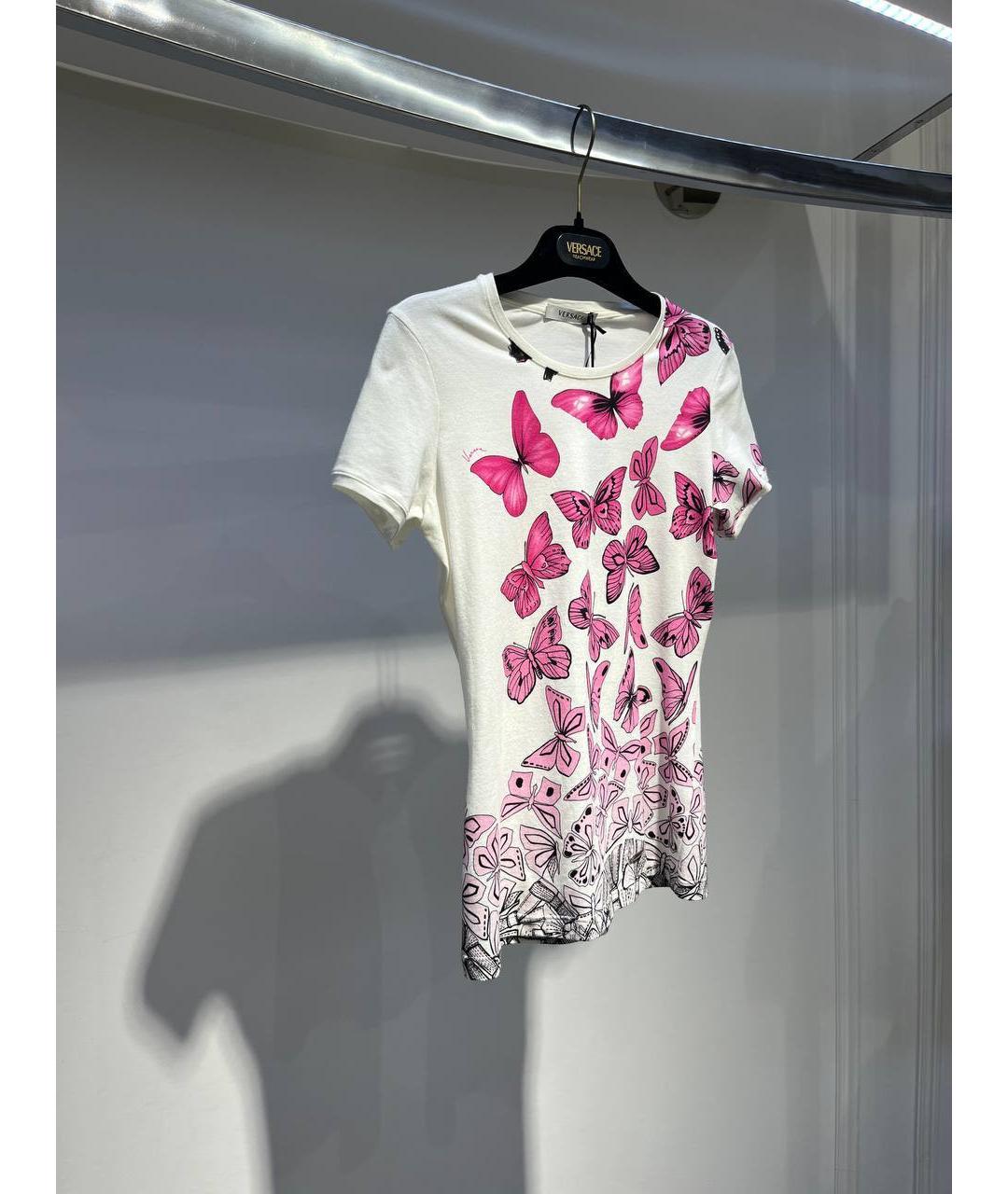 VERSACE Белая хлопковая футболка, фото 2