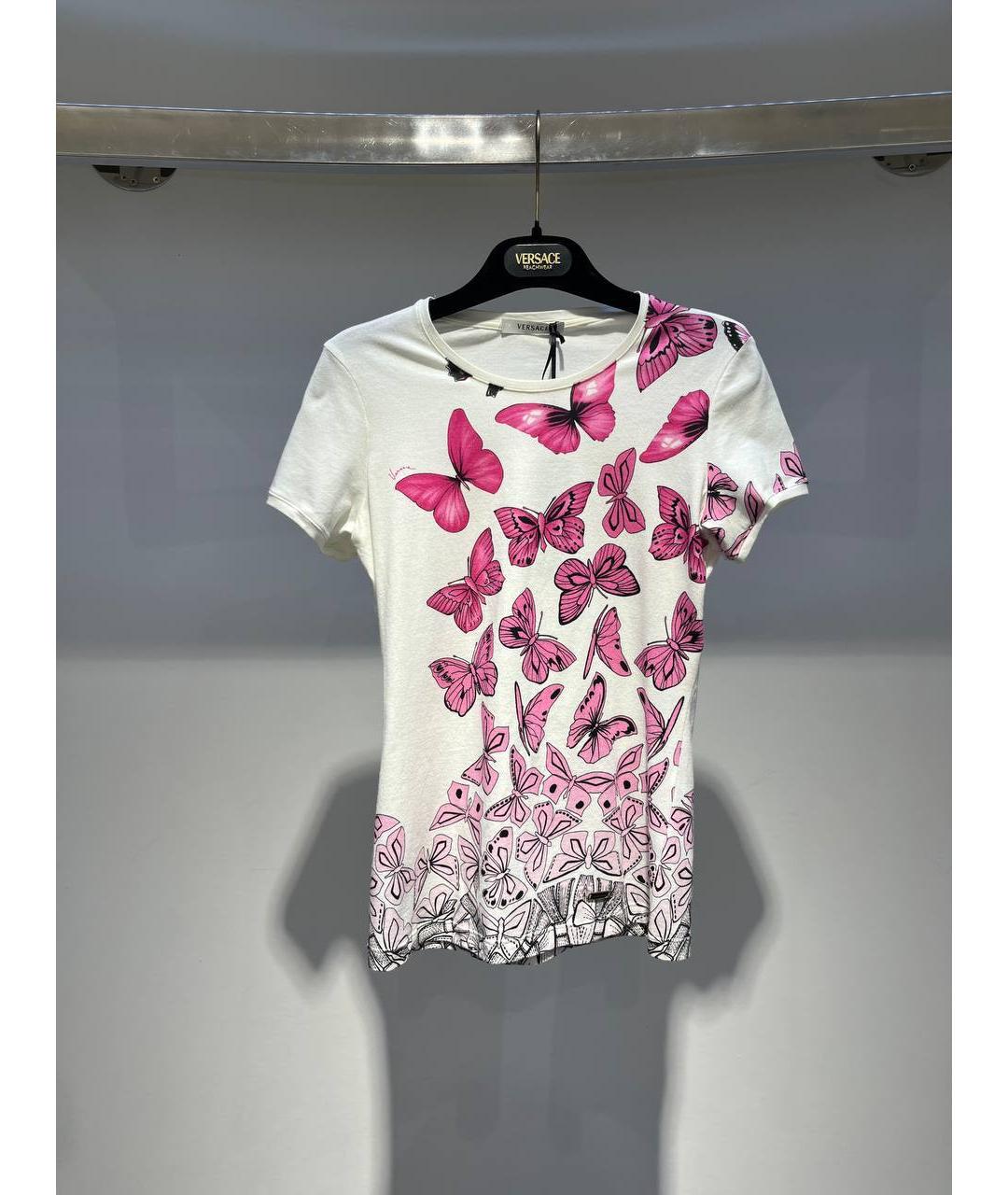 VERSACE Белая хлопковая футболка, фото 4