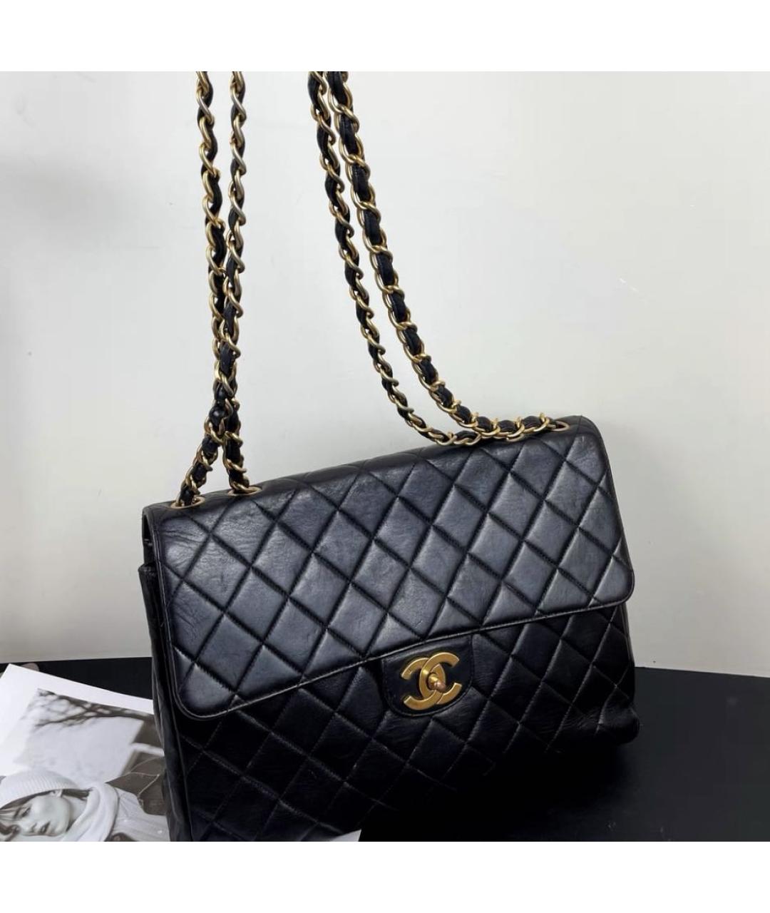 CHANEL Черная кожаная сумка через плечо, фото 2